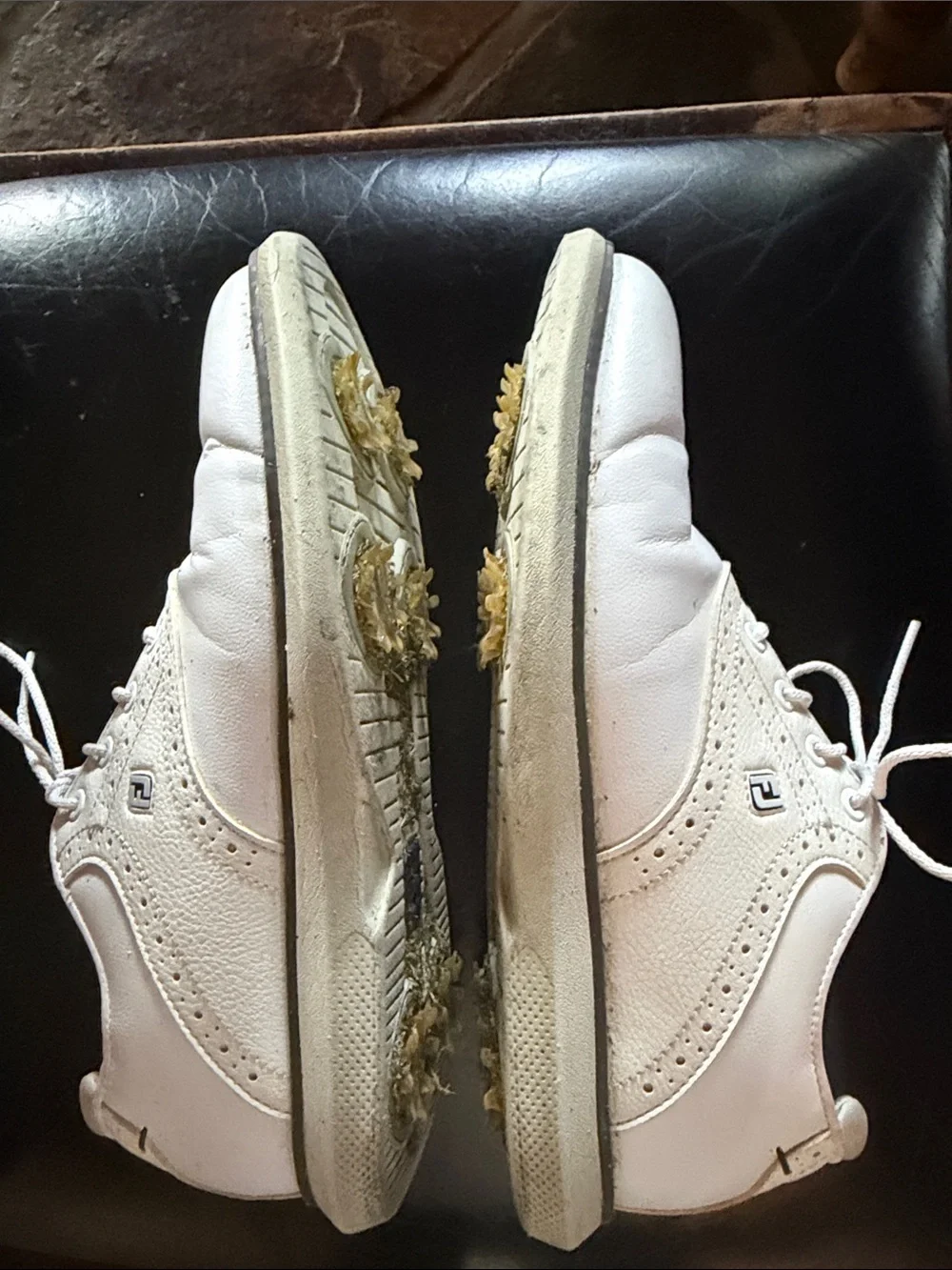 Men's/Boy’s White Leather FootJoy golf Shoes